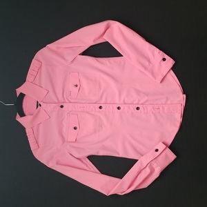 VINTAGE PINK HURLEY PHANTOM Long Sleeved Button Up Blouse Small